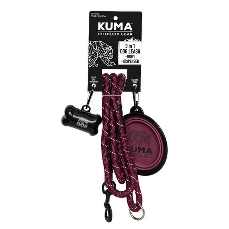 Kuma Outdoor Gear dog leash with dispenser on a white background