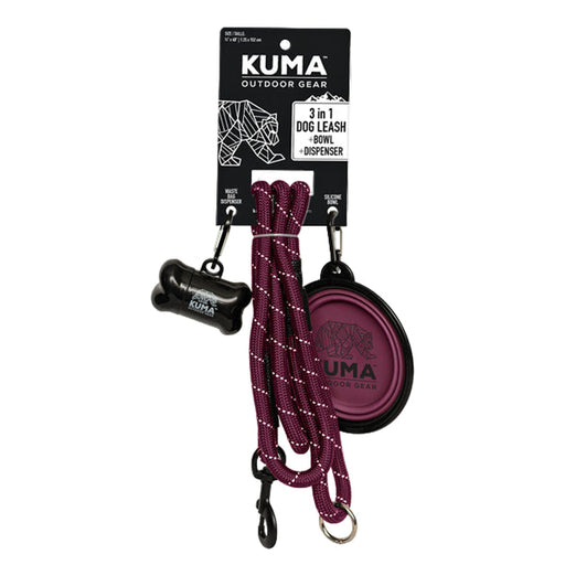 Kuma Outdoor Gear dog leash with dispenser on a white background