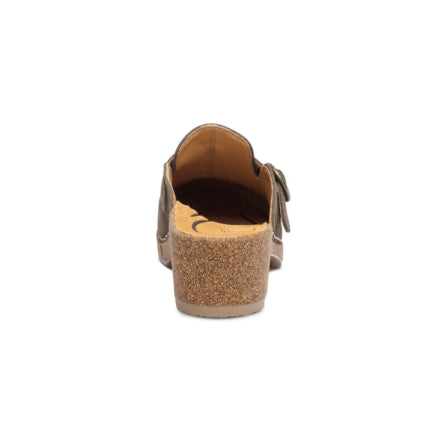 Brown cork sandal on a white background