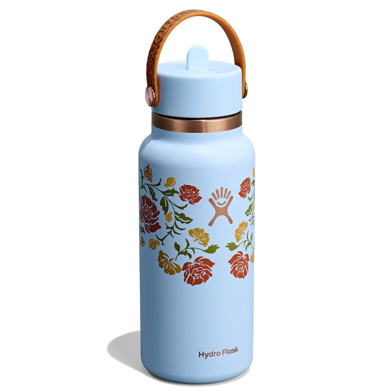 32 oz Wide Mouth Bottle with Flex Straw Cap | Western Light Blue (Limited Edition)