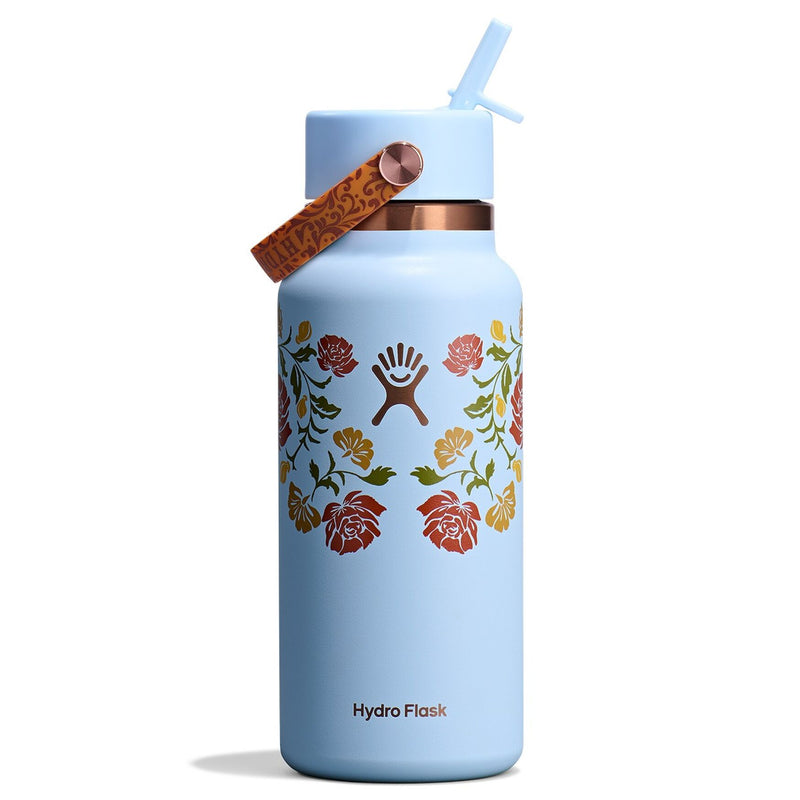 32 oz Wide Mouth Bottle with Flex Straw Cap | Western Light Blue (Limited Edition)