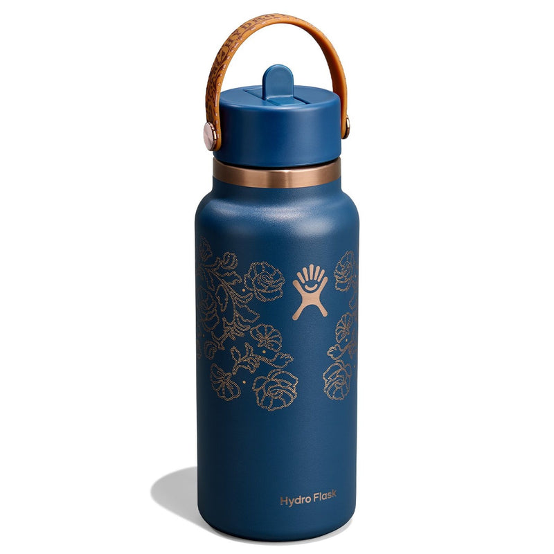 32 oz Wide Mouth Bottle with Flex Straw Cap | Western Dark Blue (Limited Edition)