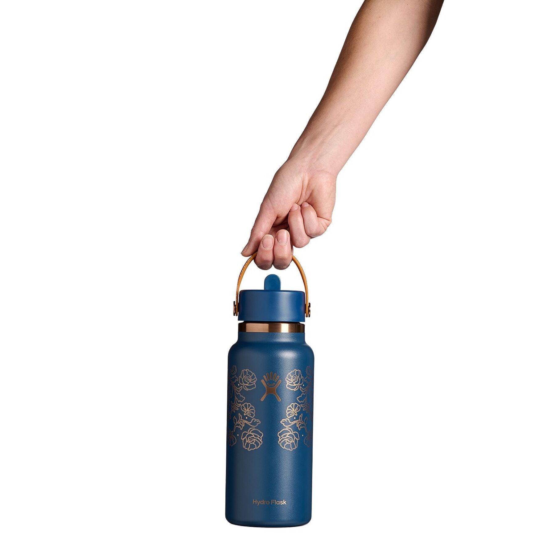 Hydro Flask 32 oz (946ml)ネイビー 石垣島デザイン 32 oz Wide Mouth Bottle with Flex Straw Cap | Western Dark Blue