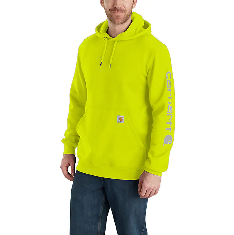 Carhartt Men's Midweight Hooded Logo Sweatshirt | BRITE LIME