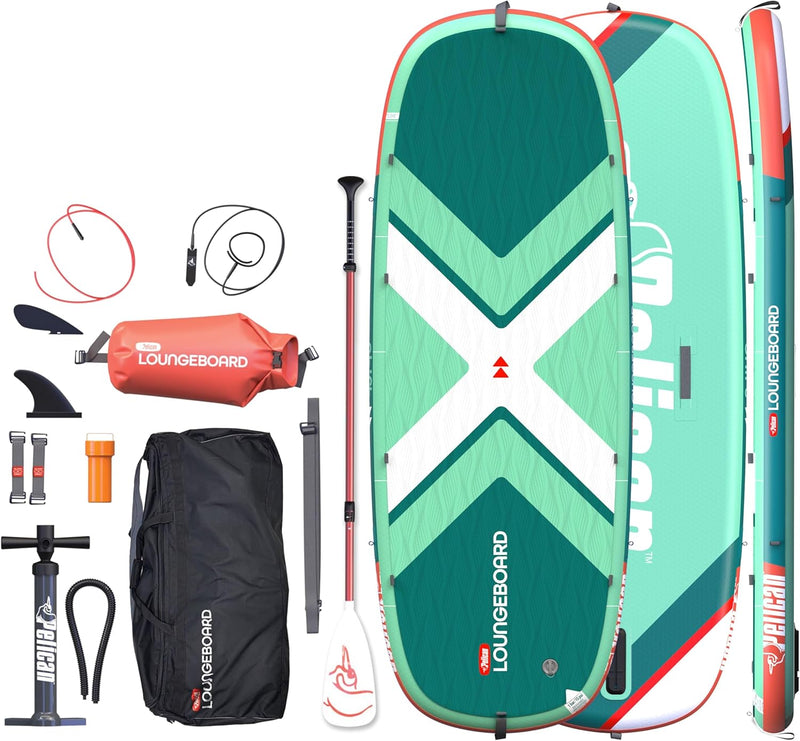 Pelican Inflatable SUP Loungeboard | Turquoise/Red