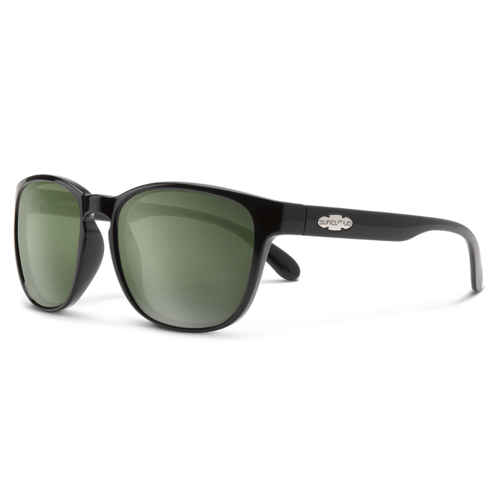 Loveseat Sunglasses | Black with Polarized Gray Green Lenses