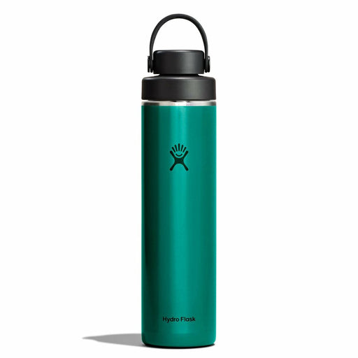 Teal Hydro Flask water bottle with black lid on a white background