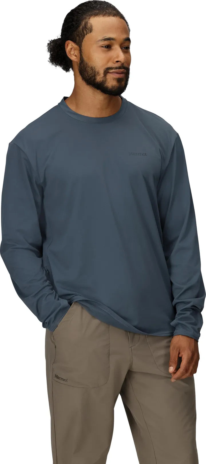 Men's Long Sleeve Air Exchange Solar Shield Crew | Thundercloud