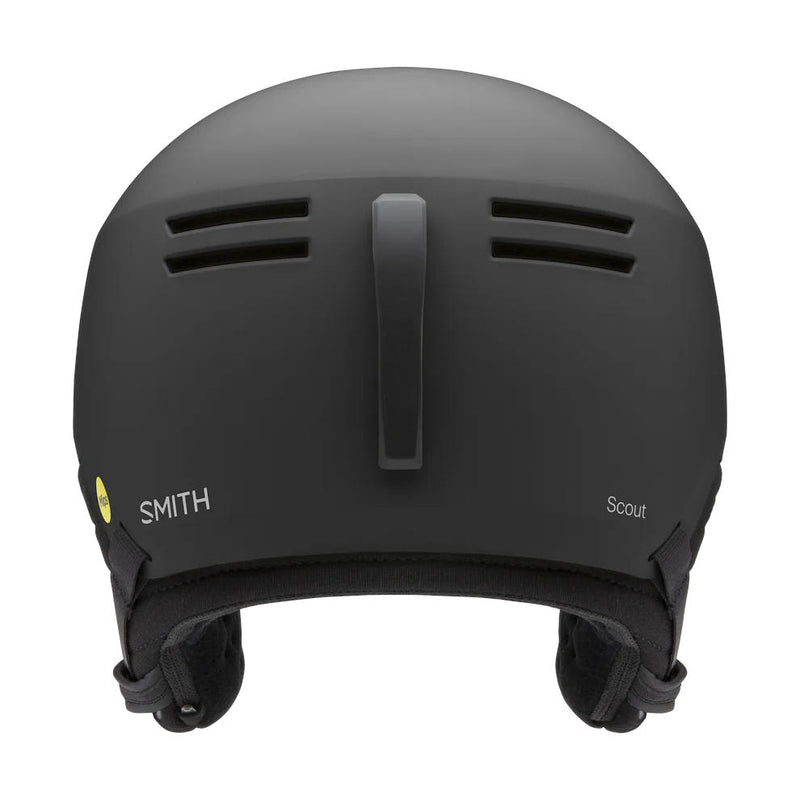 Black helmet with 'Smith' branding on a white background