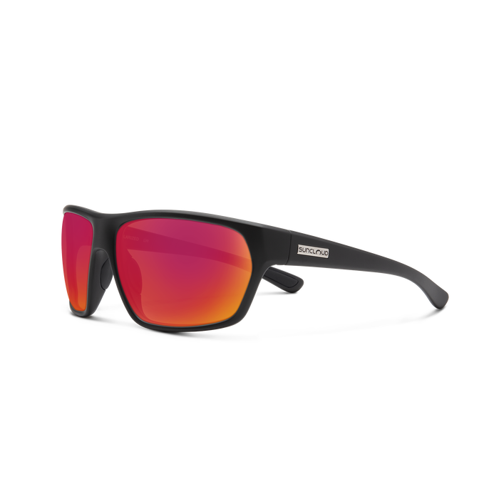 Boone Sunglasses | Matte Black with Polarized Red Mirror Lenses