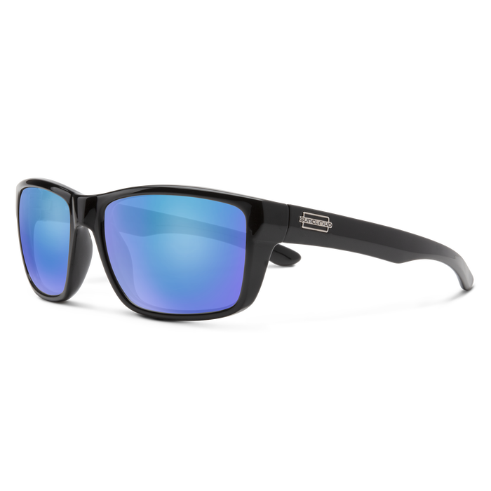 Mayor Sunglasses | Black with Polarized Blue Mirror Lenses