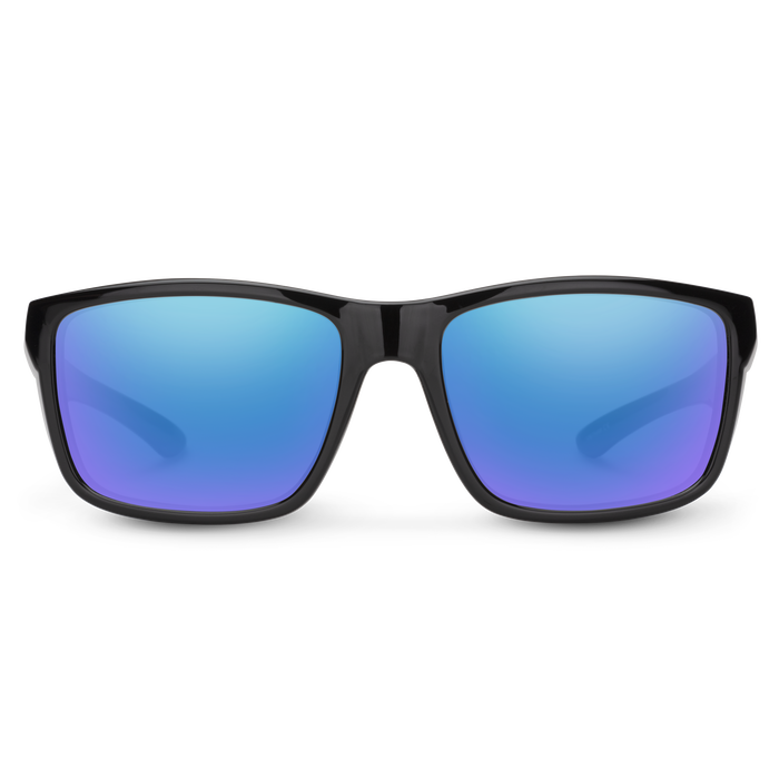 Mayor Sunglasses | Black with Polarized Blue Mirror Lenses