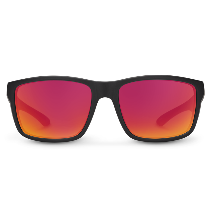 Mayor Sunglasses | Matte Black with Polarized Red Mirror Lenses
