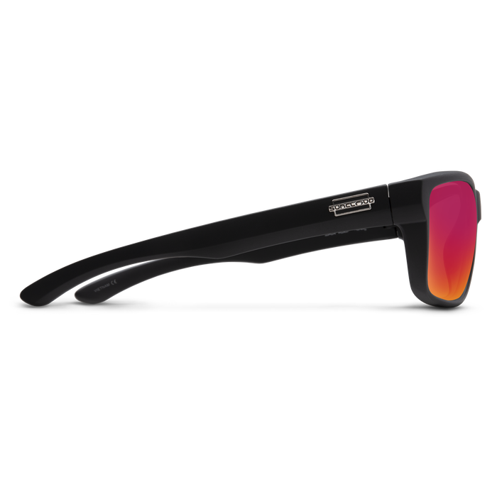 Mayor Sunglasses | Matte Black with Polarized Red Mirror Lenses