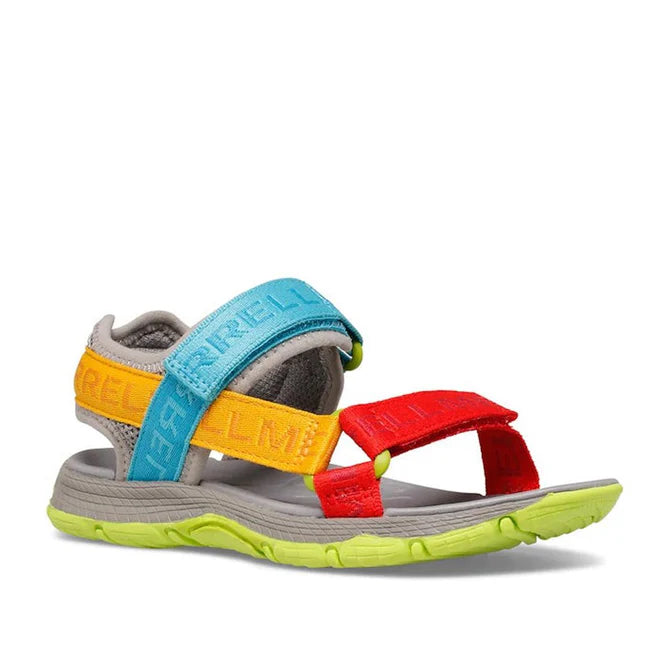 Big Kid's Kahuna Web Sandal | Grey Logo Multi