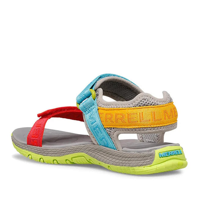 Big Kid's Kahuna Web Sandal | Grey Logo Multi