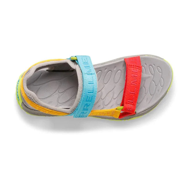 Big Kid's Kahuna Web Sandal | Grey Logo Multi