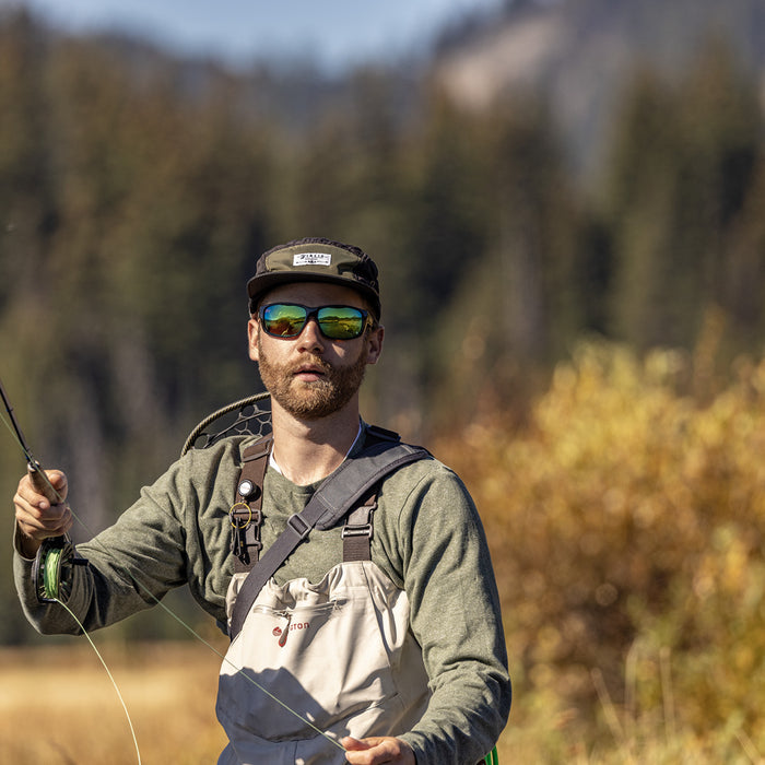 Milestone Sunglasses | Black with Polarized Green Mirror Lenses