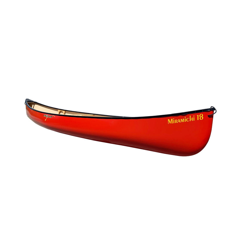 Red canoe on a white background.