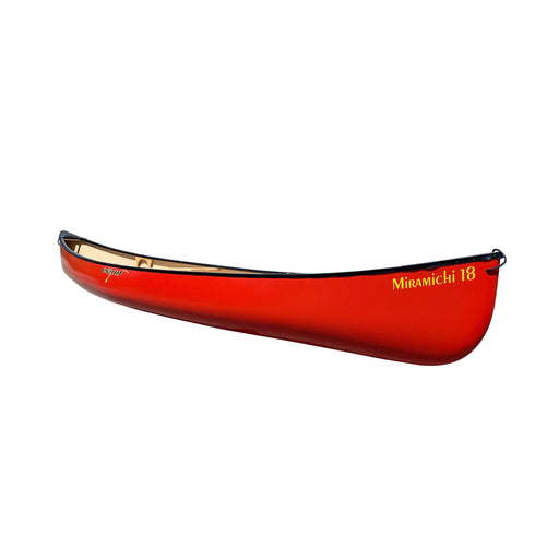Red canoe on a white background.