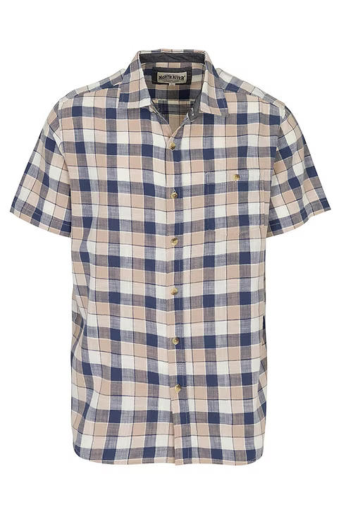 Men's Crosshatch Plaid Short Sleeve Shirt | Crockery