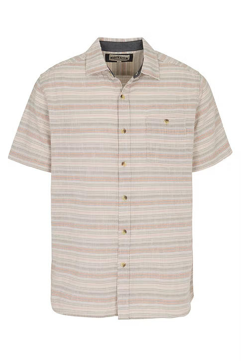 Men's Dobby Woven Striped Short Sleeve Shirt | Sea Spray