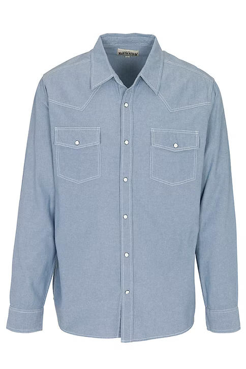 Men's Western Snap Long Sleeve Shirt | Chambray