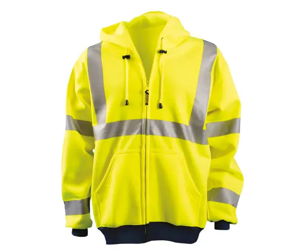 Premium Wicking Hi-Vis Full Zip Hoodie Sweatshirt