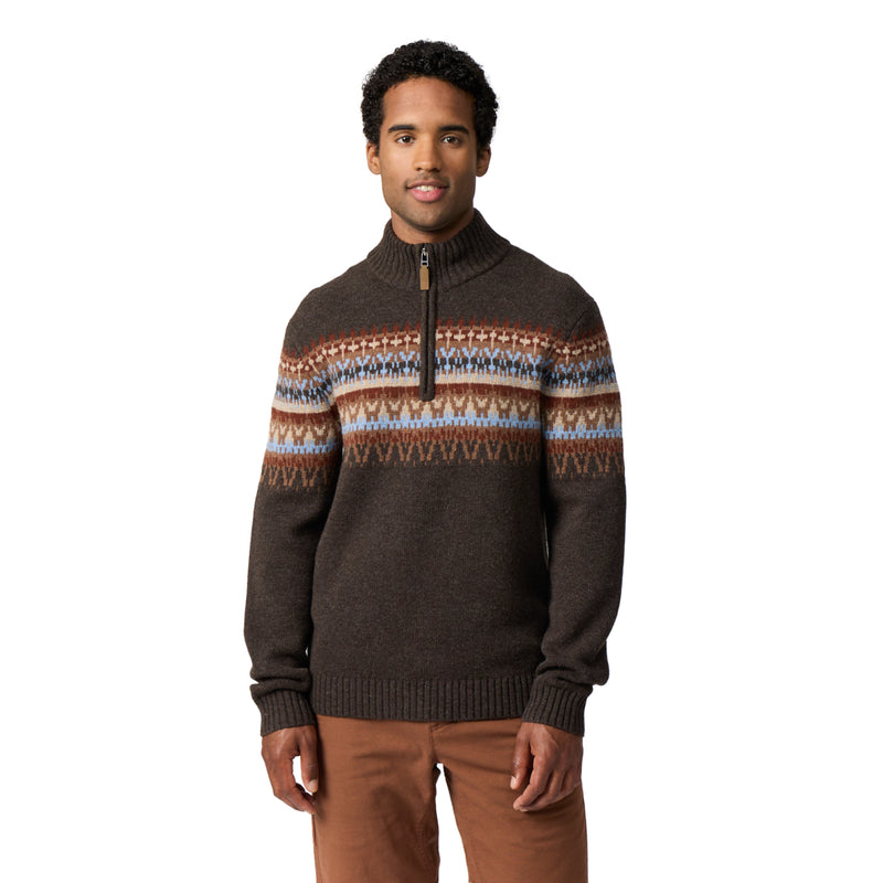Men's Arch Rock 1/4 Zip | Turkish Coffee Heather Kirkwood Print