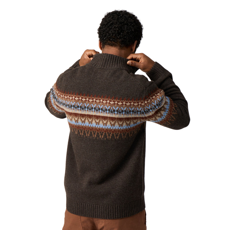 Men's Arch Rock 1/4 Zip | Turkish Coffee Heather Kirkwood Print