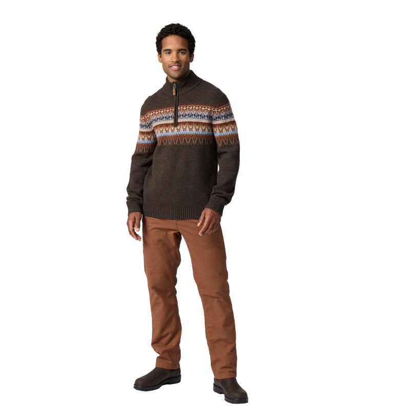 Men's Arch Rock 1/4 Zip | Turkish Coffee Heather Kirkwood Print