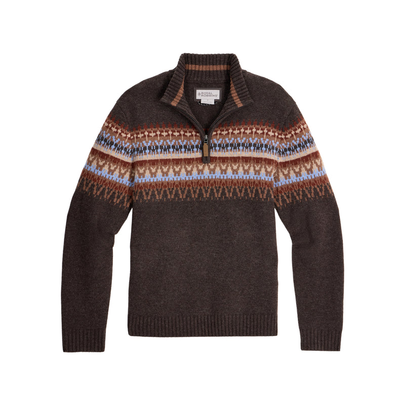 Men's Arch Rock 1/4 Zip | Turkish Coffee Heather Kirkwood Print