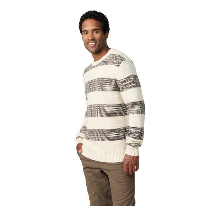 Men's Moro Rock Crew Sweater | Chalk Aster Stripe
