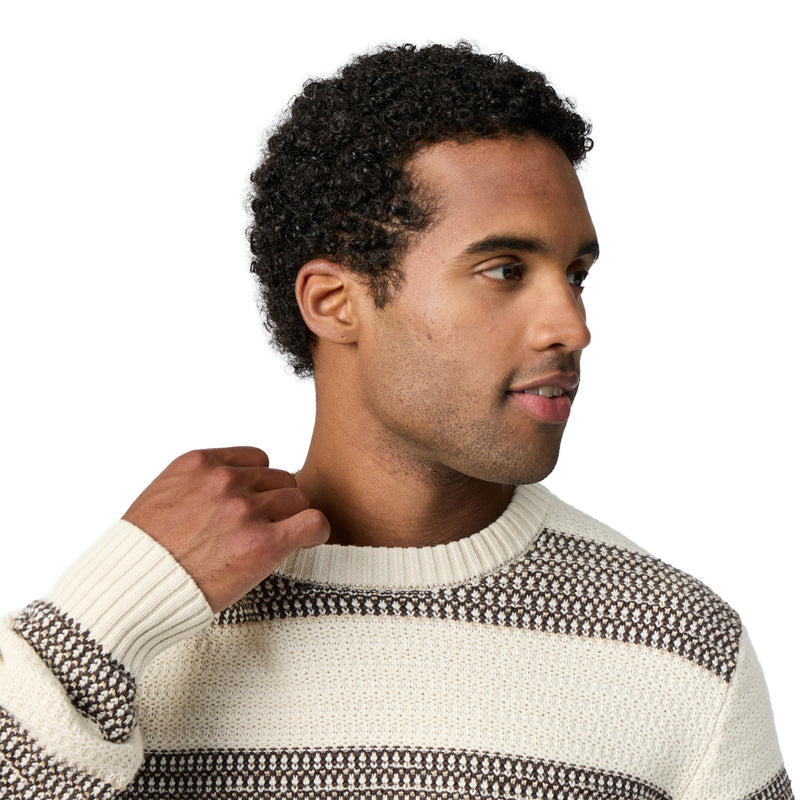 Men's Moro Rock Crew Sweater | Chalk Aster Stripe
