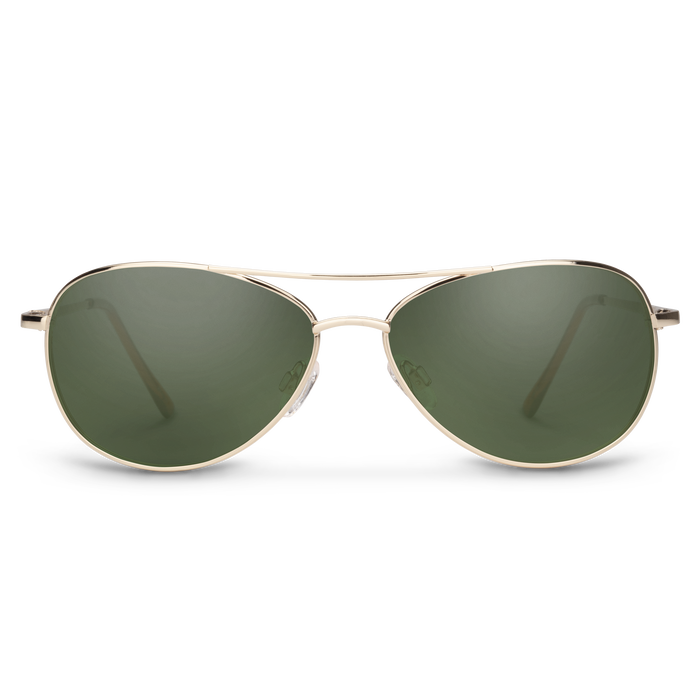 Patrol Sunglasses | Gold with Polarized Gray Green Lenses