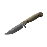 Knife with a green handle on a white background