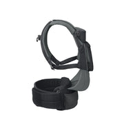 Black and gray baby carrier on a white background