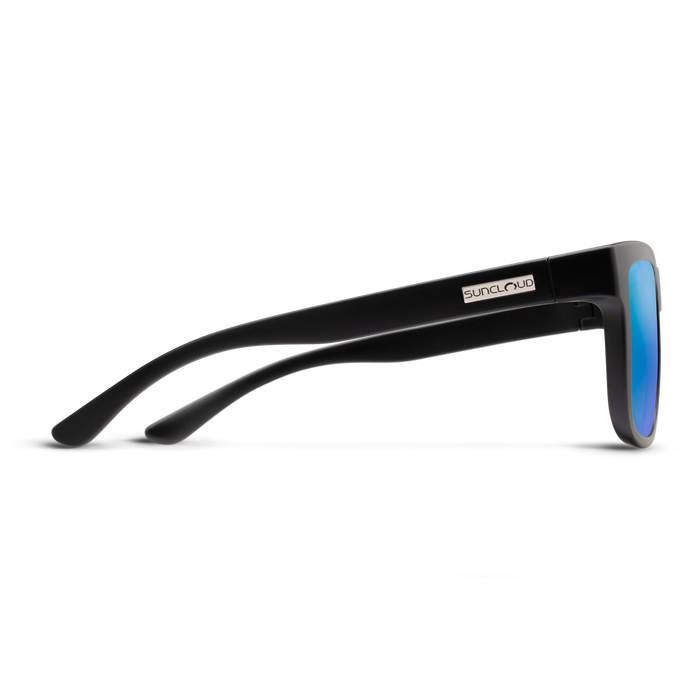 Quiver Sunglasses |  Matte Black with Polarized Blue Mirror Lenses