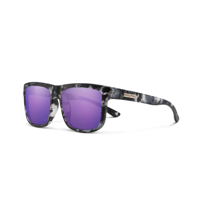 Quiver Sunglasses | Matte Ice Tortoise with Polarized Purple Mirror Lenses