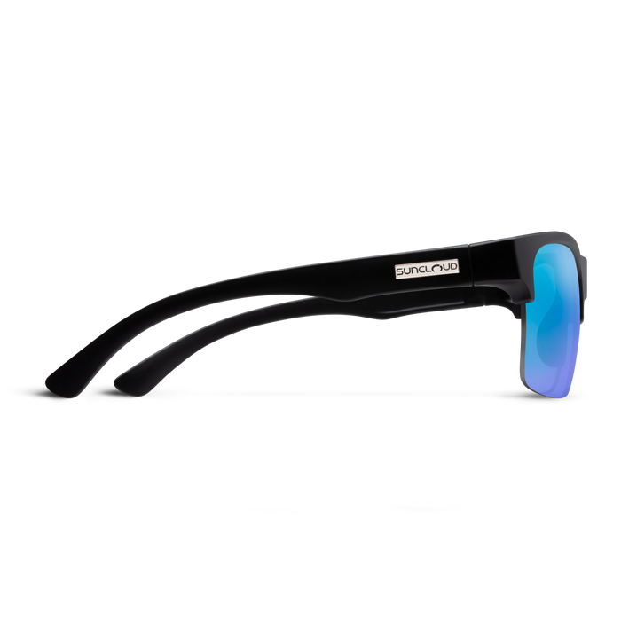 Rambler Lite Sunglasses | Matte Black with Polarized Blue Mirror Lenses