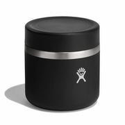 Black Hydro Flask food jar against a white background. 