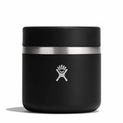 Black Hydro Flask food jar against a white background. 