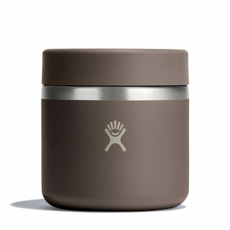 Brown Hydro Flask food jar against a white background. 