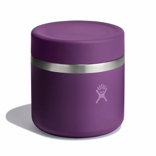 Purple Hydro Flask food jar against a white background. 