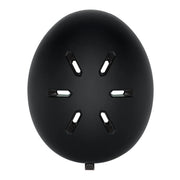 Black helmet with ventilation holes on a white background