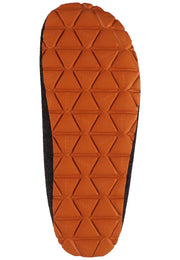 Orange quilted sleeping pad on a white background