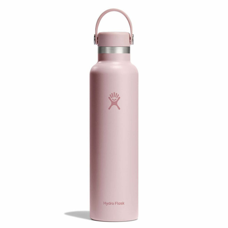 Pink Hydro Flask water bottle on a white background