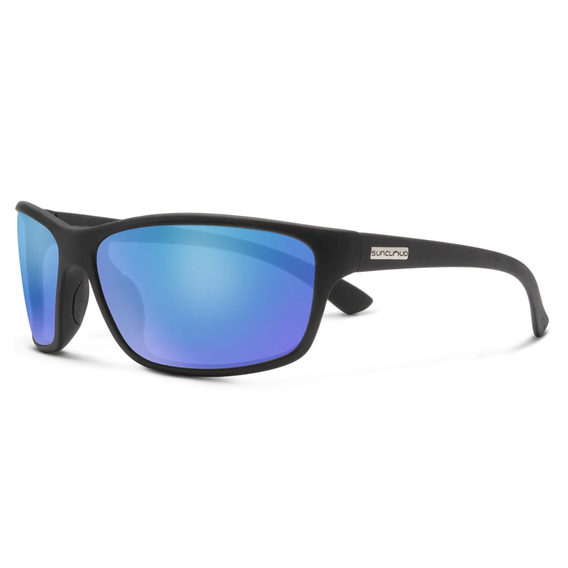 Sentry Sunglasses | Matte Black with Polarized Blue Mirror Lenses