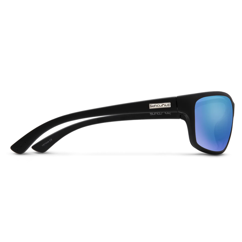 Sentry Sunglasses | Matte Black with Polarized Blue Mirror Lenses