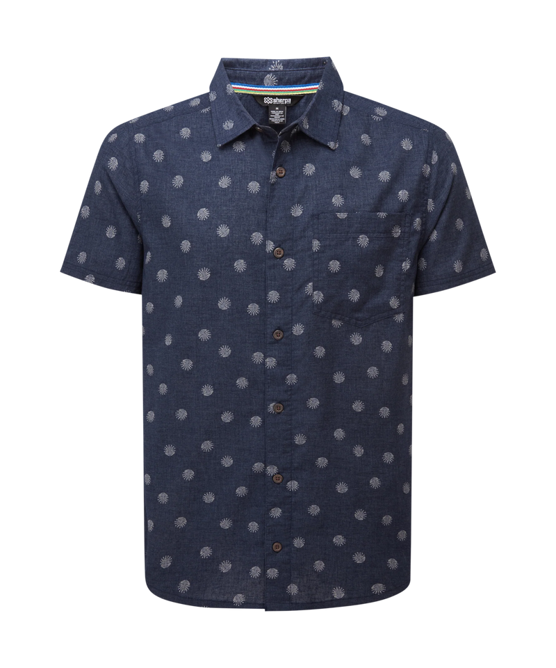 Men's Newar Peacock Short Sleeve Shirt | Rathee Blue